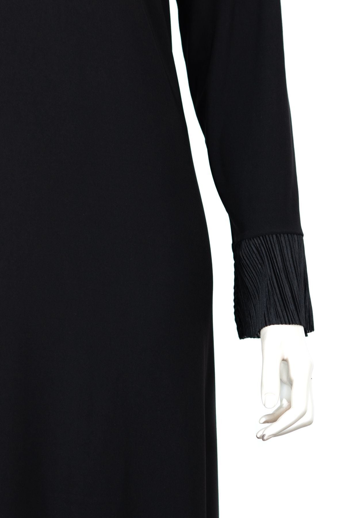 Kadın Sandy Kumaş Boydan Elbise Astarlı Uzun Kol Bisiklet Yaka Likralı Rahat Kesim Tam Kalıp